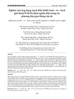 Nghiên cứu ứng dụng mạch điều khiển back – to – back giải thuật PI để ổn định nguồn điện trong các phương tiện giao thông vận tải