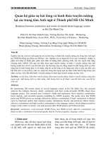 Quan hệ giữa sự hài lòng và hình thức truyền miệng tại các trung tâm Anh ngữ ở Thành phố Hồ Chí Minh