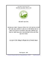 (Luận văn thạc sĩ) Đánh giá thực trạng công tác xây dựng cơ sở dữ liệu địa chính và đề xuất mô hình chuẩn hóa xây dựng cơ sở dữ liệu địa chính tập trung trên địa bàn thành phố Uông Bí, tỉnh Quảng Ninh