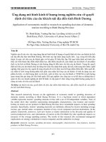 Ứng dụng mô hình kinh tế lượng trong nghiên cứu về quyết định chi tiêu của du khách nội địa đến tỉnh Bình Dương