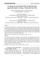Tác động của quá trình đô thị hóa đến đời sống người dân Quận Cái Răng - Thành phố Cần Thơ