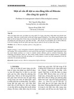 Một số vấn đề đặt ra của đồng tiền số Bitcoin cho công tác quản lý