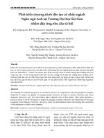 Phát triển chương trình đào tạo cử nhân ngành Ngôn ngữ Anh tại Trường Đại học Sài Gòn nhằm đáp ứng nhu cầu xã hội