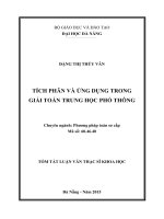 Tích phân và ứng dụng trong giải toán trung học phổ thông (tt) 