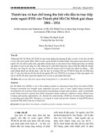 Thành tựu và hạn chế trong thu hút vốn đầu tư trực tiếp nước ngoài (FDI) vào Thành phố Hồ Chí Minh giai đoạn 2004 – 2014