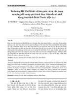Tư tưởng Hồ Chí Minh về tôn giáo và sự vận dụng tư tưởng đó trong quá trình thực hiện chính sách tôn giáo ở tỉnh Bình Phước hiện nay