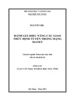 Đánh giá hiệu năng các giao thức định tuyến trong mạng manet (tt) 