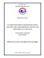 Các biện pháp phòng tránh rủi ro trong giao kết, thực hiện hợp đồng thương mại theo pháp luật việt nam (tt) 