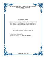 Luận văn thạc sĩ Một số biện pháp hoàn thiện công tác quản lý các khoản thu từ đất phi nông nghiệp