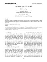 Đặc điểm giới tính trẻ thơ