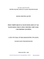 Phát triển dịch vụ ngân hàng bán lẻ tại ngân hàng TMCP công thương việt nam   chi nhánh cao bằng 