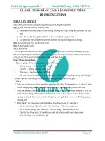 Chuyên đề giải toán bằng cách lập phương trình   hệ phương trình 