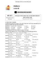 20 đề luyện thi vào lớp 10 môn tiếng anh có giải chi tiết