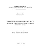 Định hướng nghề nghiệp của học sinh khối 12 trường THPT trần hưng đạo, quận thanh xuân, thành phố hà nội 