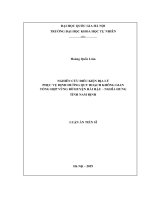 Nghiên cứu điều kiện địa lý phục vụ định hướng quy hoạch không gian tổng hợp vùng bờ huyện hải hậu – nghĩa hưng, tỉnh nam định 