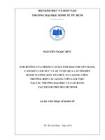 Ảnh hưởng của phong cách lãnh đạo chuyển dạng, cam kết cảm xúc và sự vượt qua cái tôi đến hành vi công dân tổ chức của giảng viên 