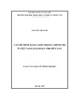 Vấn đề bỉnh đẳng giới trong chính trị ở việt nam giai đoạn từ 1986 đến nay 