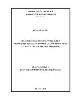 Hoàn thiện quy trình quản trị rủi ro trong hoạt động kinh doanh xăng dầu trong nước tại tổng công ty dầu việt nam (PVOIL) 