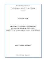 Ảnh hưởng của cảm nhận văn hóa tổ chức đến việc cam kết gắn bó với tổ chức – nghiên cứu tại trường đại học kinh tế tp  hồ chí minh 