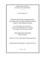 Building the strategy for recruiting key employees in th milk food joint stock company the period of 2019 2024 