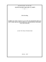 Nghiên cứu thực trạng, các yếu tố ảnh hưởng đến giá đất ở trên địa bàn quận đống đa   thành phố hà nội theo luật đất đai năm 2013 
