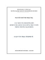 Các nhân tố ảnh hưởng đến hành vi mua hàng ngẫu hứng trực tuyến trong thương mại di động 