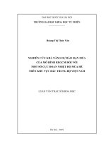Nghiên cứu khả năng dự báo hạn mùa của mô hình RegCM đối với một số cực đoan nhiệt độ mùa hè trên khu vực bắc trung bộ việt nam 