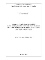 Nghiên cứu xây dựng bộ chỉ số đánh giá hoạt động giảm nhẹ phát thải khí nhà kính áp dụng cho dự án pin năng lượng mặt trời tại việt nam 