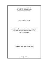 Rèn luyện kĩ năng giải toán trong dạy học nội dung phương trình lượng giác lớp 11 ban cơ bản 