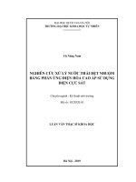 Nghiên cứu xử lý nước thải dệt nhuộm bằng phản ứng điện hóa cao áp sử dụng điện cực sắt 