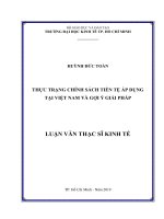 Thực trạng chính sách tiền tệ áp dụng tại việt nam và gợi ý giải pháp 