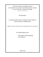 An exploratory study on communicative needs at trans national corporations = nghiên cứu tìm hiểu về những nhu cầu giao tiếp tại công ty xuyên quốc gia 