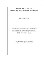 Nghiên cứu các nhân tố ảnh hưởng đến ý định sử dụng ví điện tử moca trên ứng dụng grab 