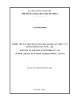 Nghiên cứu xác định hàm lượng hóa chất bảo vệ thực vật cơ clo trong đất, nước, chè bằng sắc ký khí ghép nối khối phổ (GC MS) và đánh giá mức độ ô nhiễm tại một số nông trường 