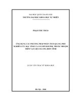 Ứng dụng các phương pháp phân tích quang phổ nghiên cứu đặc tính và cơ chế hấp phụ thuốc nhuộm trên vật liệu đá ong biến tính 
