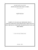 Nghiên cứu xây dựng quy trình phân tích và đánh giá sơ bộ hàm lượng dioxin furan trong mẫu sữa bằng thiết bị sắc kí khí ghép nối khối phổ phân giải cao (HRGC HRMS) 