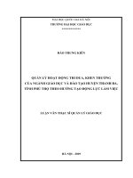 Quản lý hoạt động thi đua, khen thưởng của ngành giáo dục và đào tạo huyện thanh ba, tỉnh phú thọ theo hướng tạo động lực làm việc 