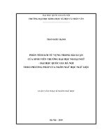 Phân tích lỗi từ vựng trong bài luận của sinh viên trường đại học ngoại ngữ   đại học quốc gia hà nội theo phương pháp ngôn ngữ học ngữ liệu  