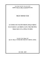 An ninh con người trong hoạt động xuất khẩu lao động sang thị trường nhật bản của công ty HTD 