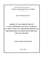 Nghiên cứu đặc điểm di truyền và đặc tính kháng nguyên của một số tác nhân vi rút gây viêm đường hô hấp cấp trên bệnh nhân tại bệnh viện ở miền bắc việt nam, 2013 2016 