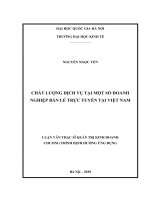 Chất lượng dịch vụ tại một số doanh nghiệp bán lẻ trực tuyến tại việt nam 