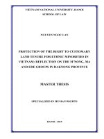 Protection of the right to customary land tenure for ethnic minorities in vietnam  reflection on the m’nong, ma and e de groups in dak nong province 