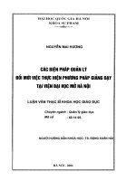 Các biện pháp quản lý đổi mới việc thực hiện phương pháp giảng dạy tại viện đại học mở hà nội 