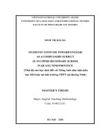 Students’ attitude toward english as a compulsory subject at an upper secondary school in quang ninh province 