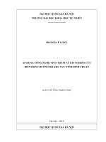 Áp dụng công nghệ viễn thám và GIS nghiên cứu biến động đường bờ khu vực tỉnh bình thuận 