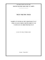 Nghiên cứu đánh giá mức độ rủi ro lũ lụt tỉnh an giang trong trường hợp lũ cao và đề xuất các biện pháp quản lý 