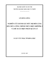 Nghiên cứu đánh giá mức độ bồi lắng hồ chứa công trình thủy điện srêpôk 3 và đề xuất biện pháp quản lý 