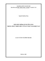 Đổi mới chính sách tôn giáo trong phát triển bền vững ở việt nam hiện nay 