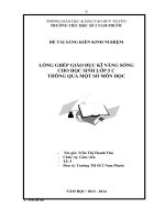 SKKN   lồng ghép giáo dục kĩ năng sống cho học sinh lớp 5 