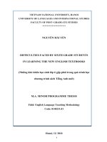 Difficulties faced by sixth grade students in learning the new english textbooks 